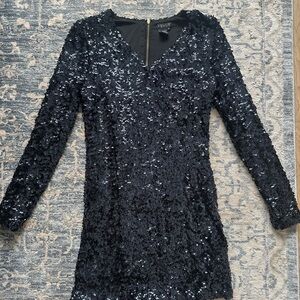 VENUS Sparkling Navy Long Sleeve Dress